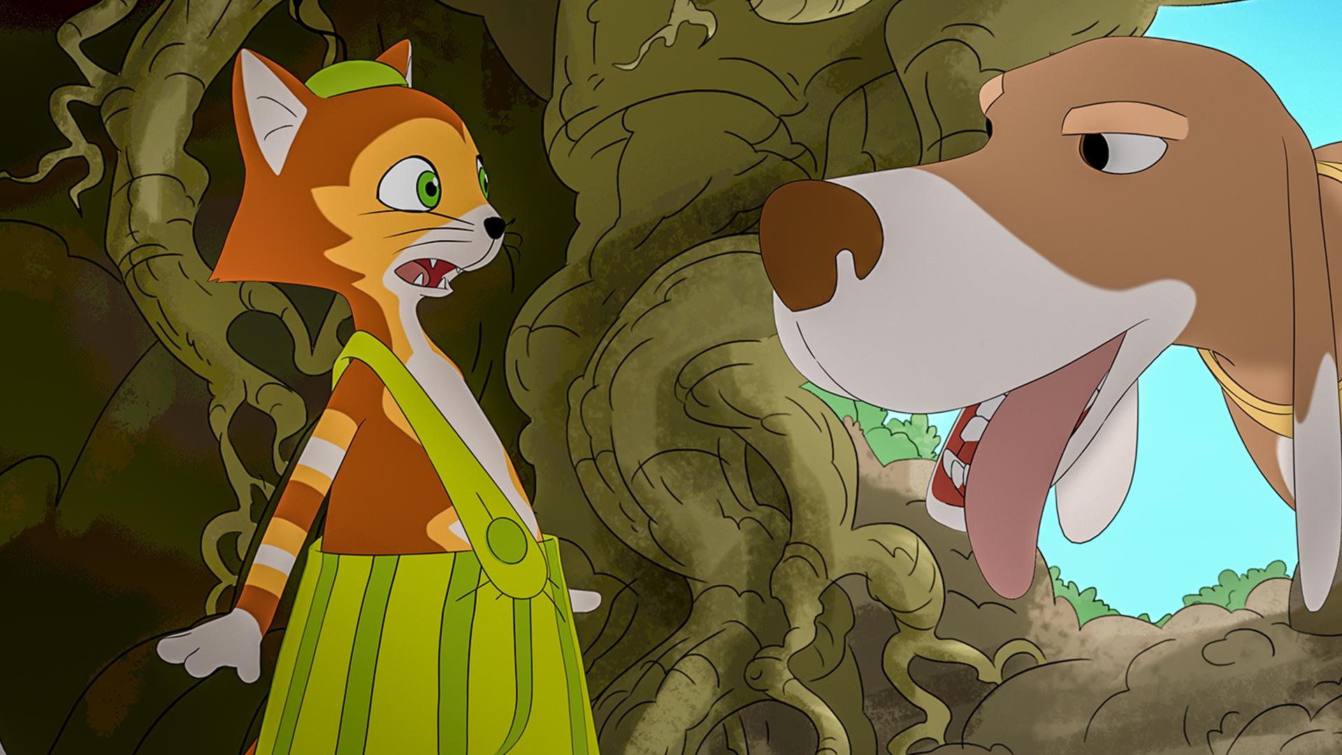 Hund Harpo hat Findus in seinem Versteck gefunden.