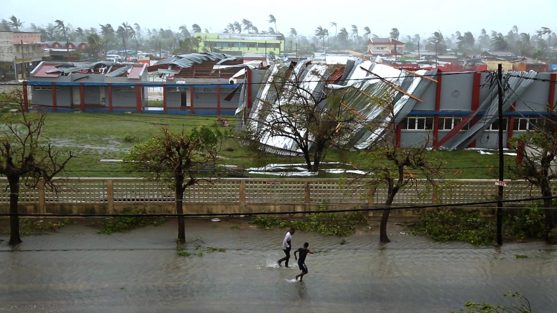 Nach Zyklon: Beschädigte Gebäude in Beira, Mosambik