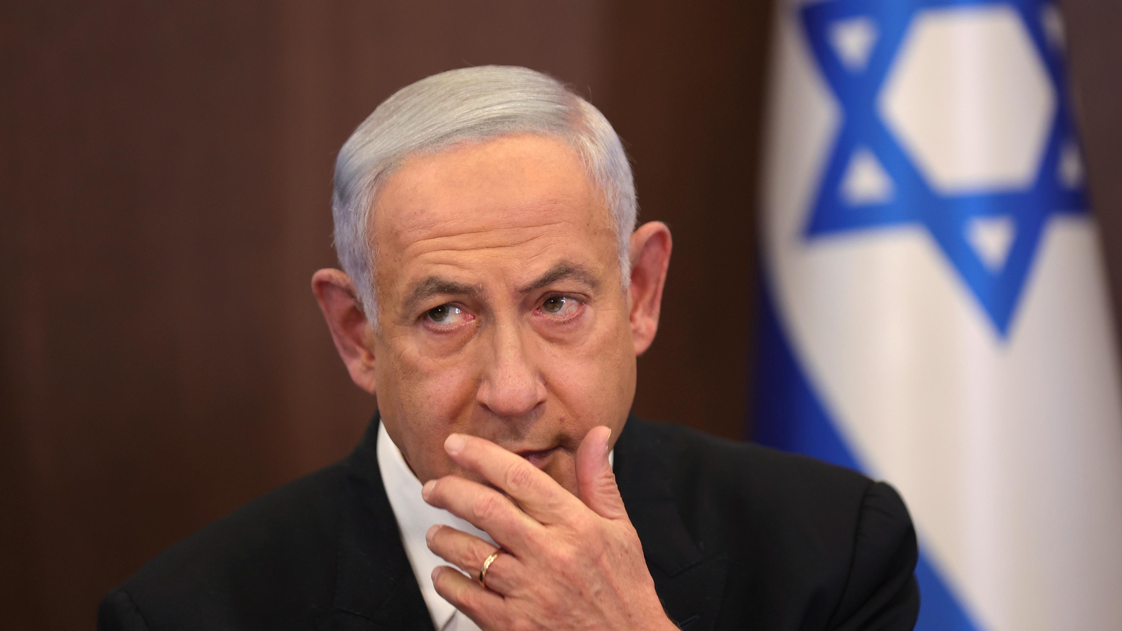 Benjamin Netanjahu am 19.02.2023 in Jerusalem (Israrel)