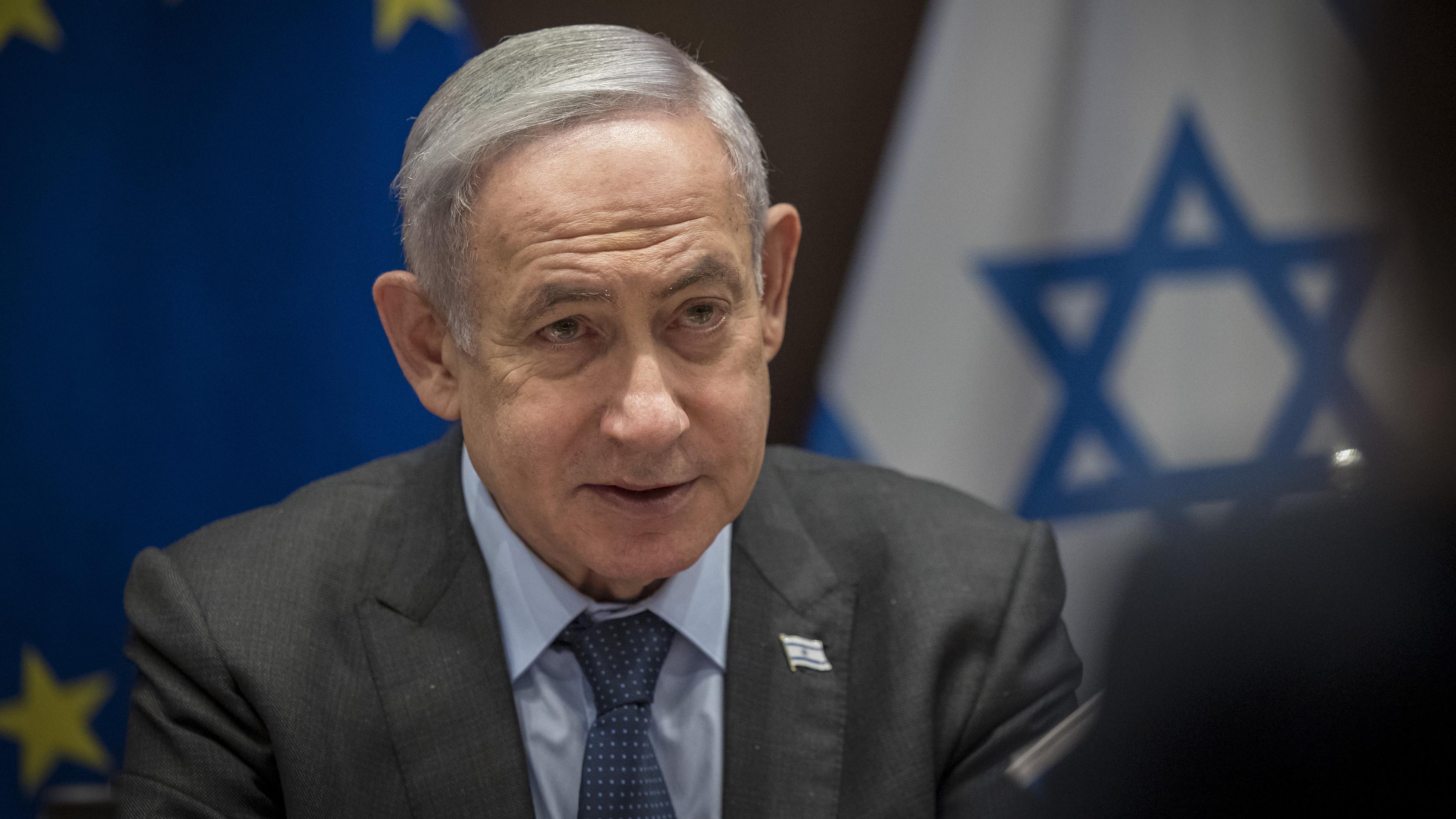 Benjamin Netanjahu am 14.02.2024 in Jerusalem.