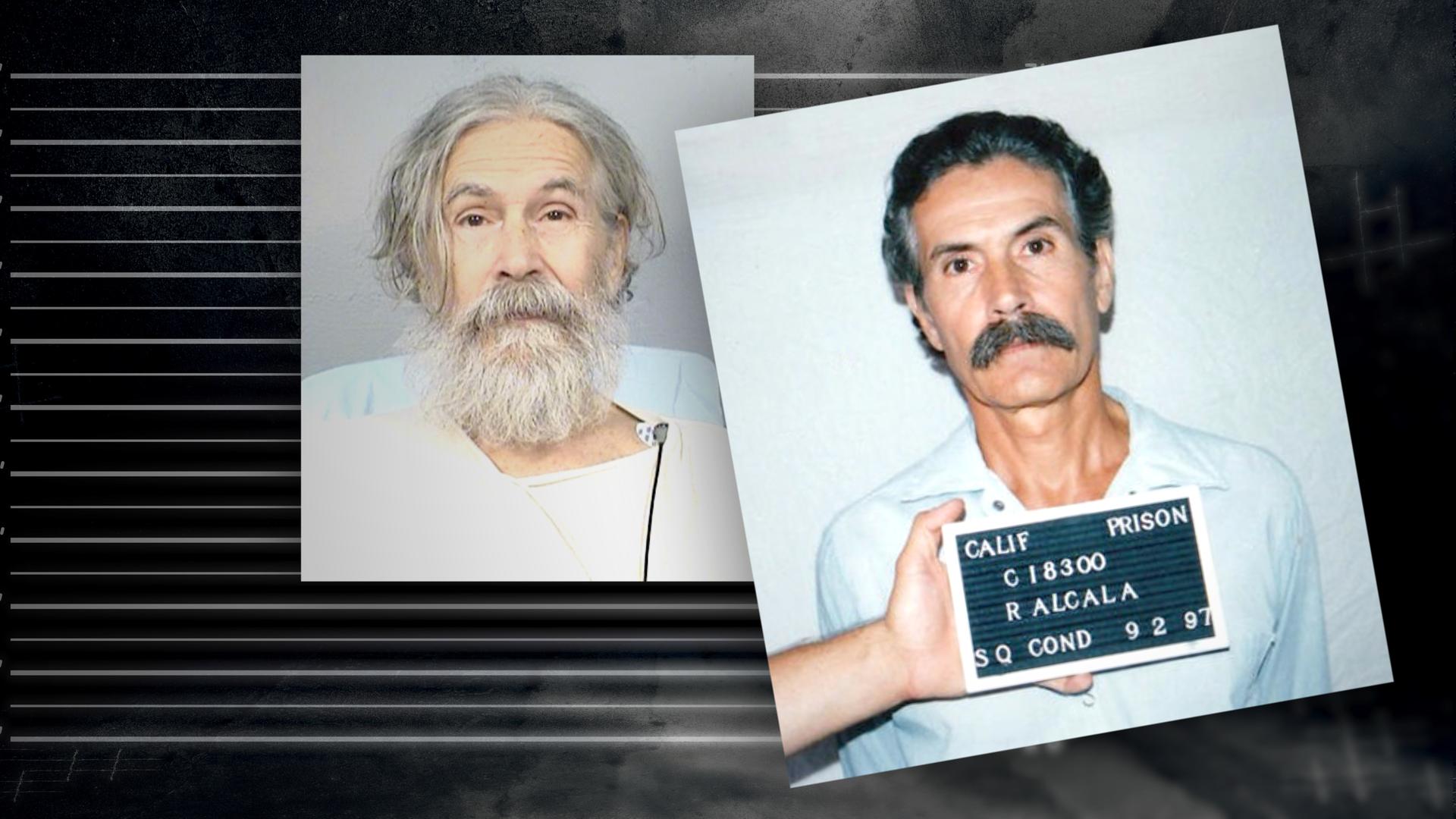Montage: Polizeifoto von Rodney Alcala nach seiner Verhaftung 1997, daneben ein Bild von ihm aus dem Jahr 2015.