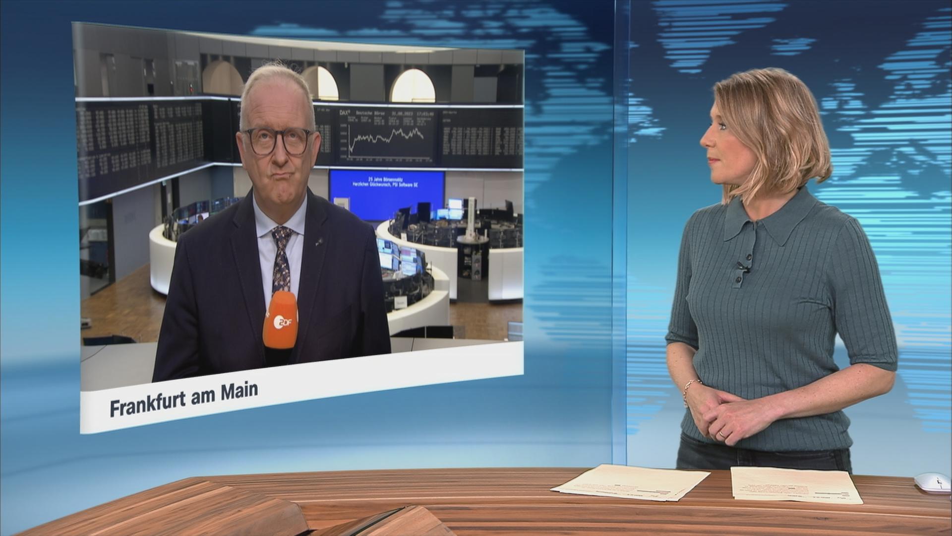 ZDF-Börsenexperte Frank Bethmann im Gespräch mit Moderatorin Christina von Ungern-Sternberg.