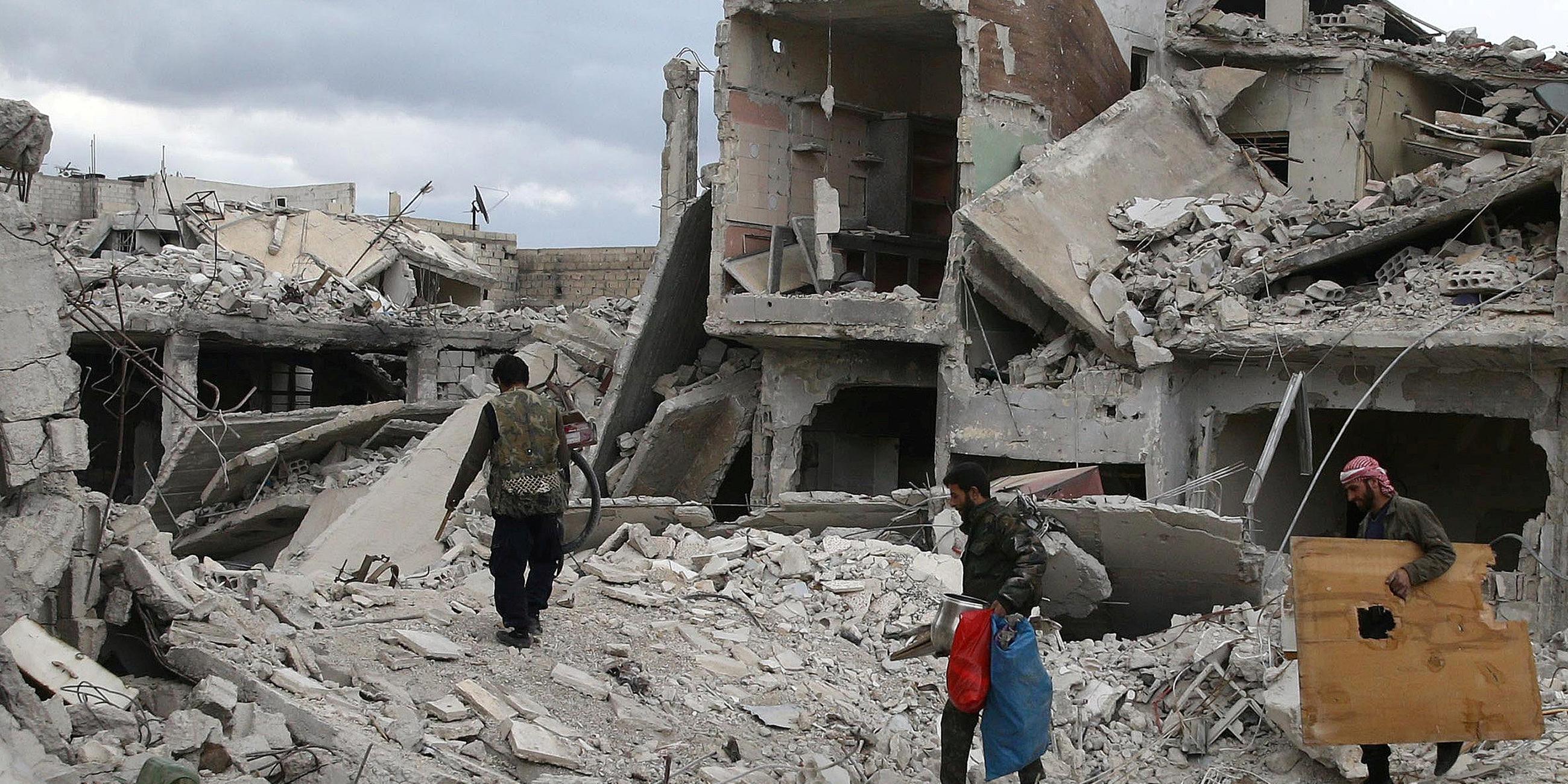 Archiv: Zerstörung in Syrien, aufgenommen am 30.03.2018 in Damaskus