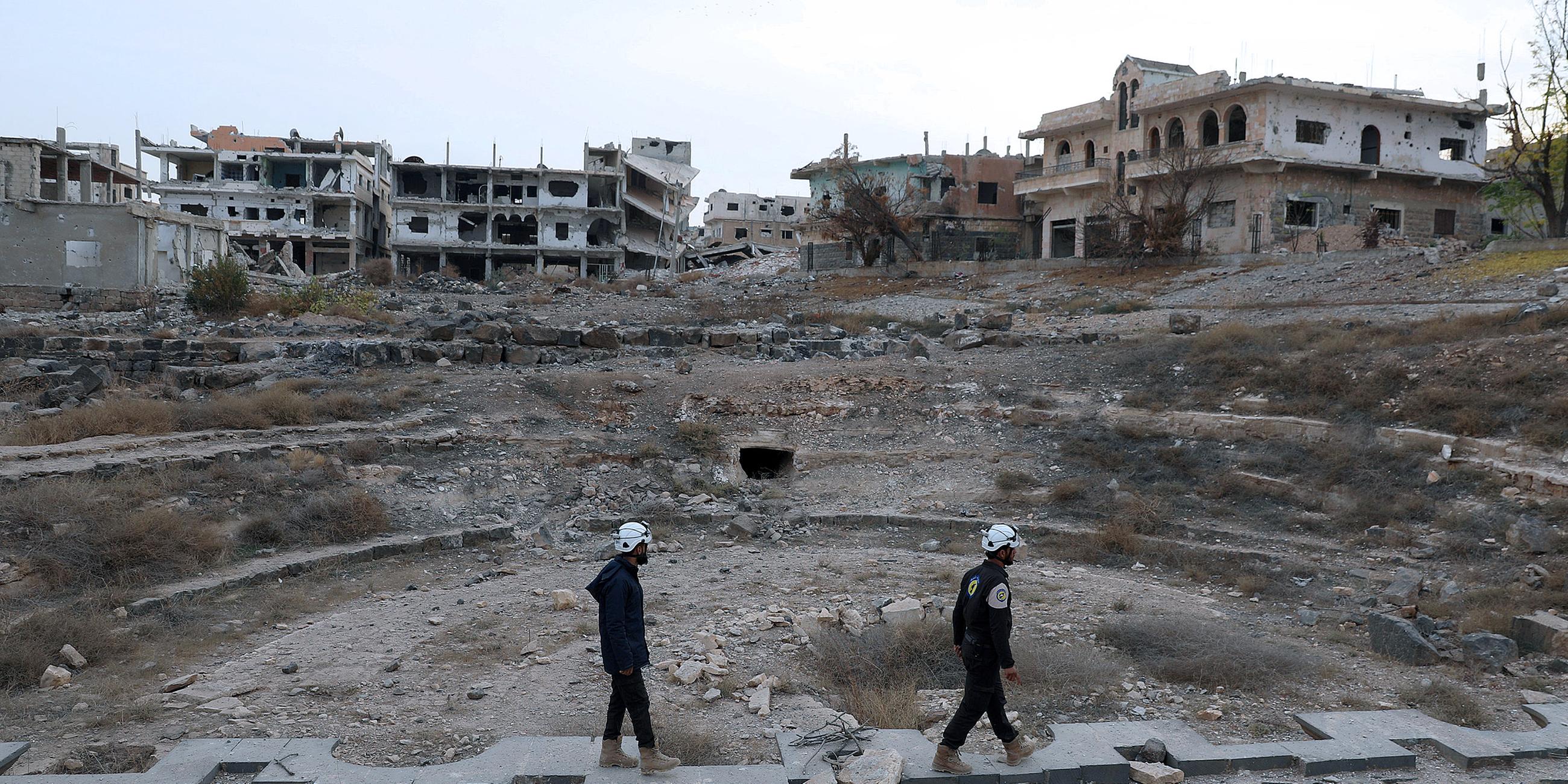 Archiv: Zerstörung in Syrien, aufgenommen am 23.12.2017 in den Ruinen von Daraa
