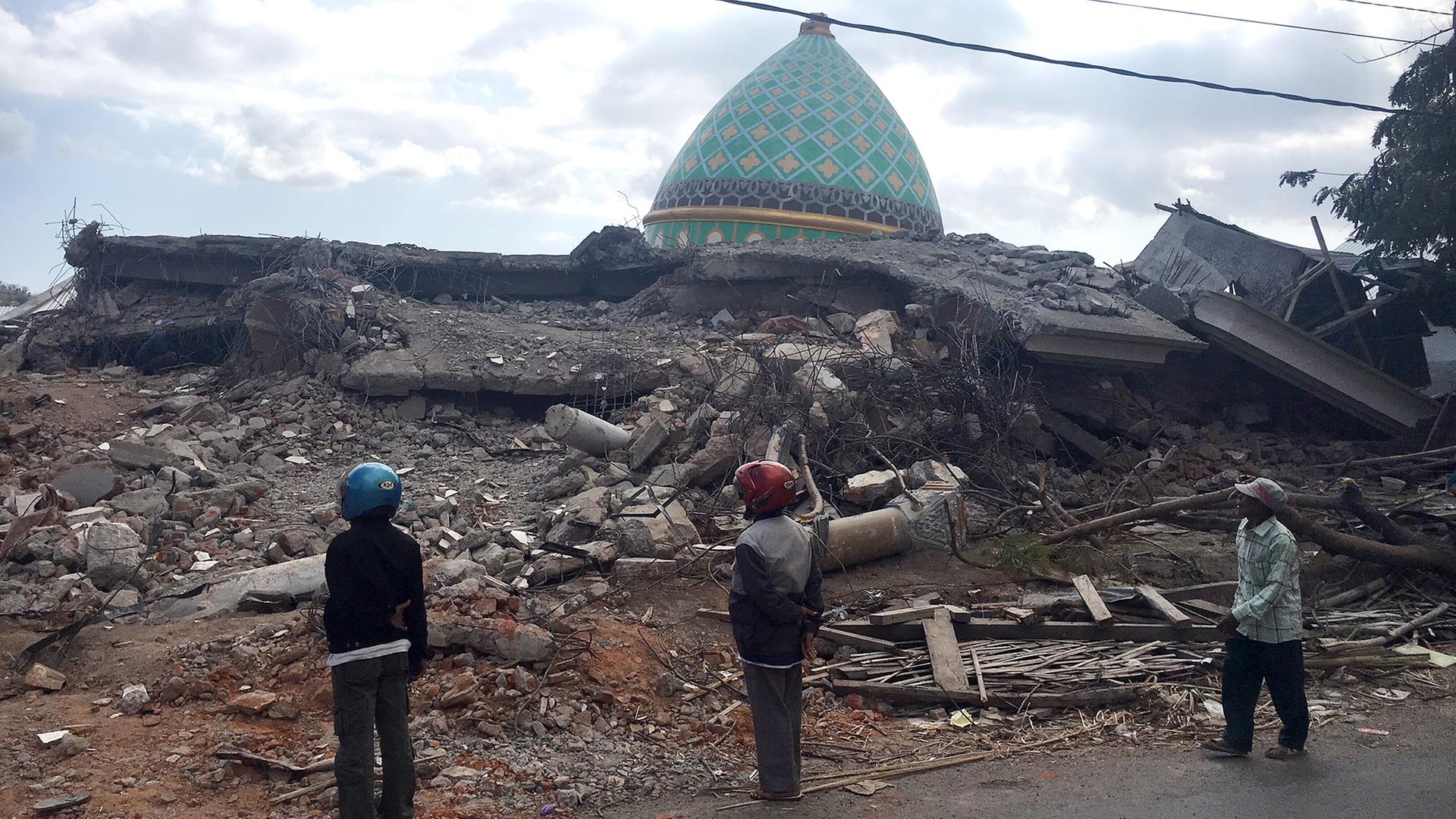 Zerstörte Moschee in Karang Pasor (Indonesien), aufgenommen am 12.08.2018