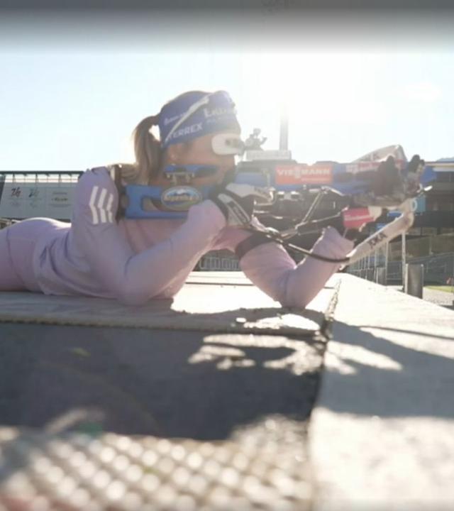 Biathletin Franziska Preuß im Training