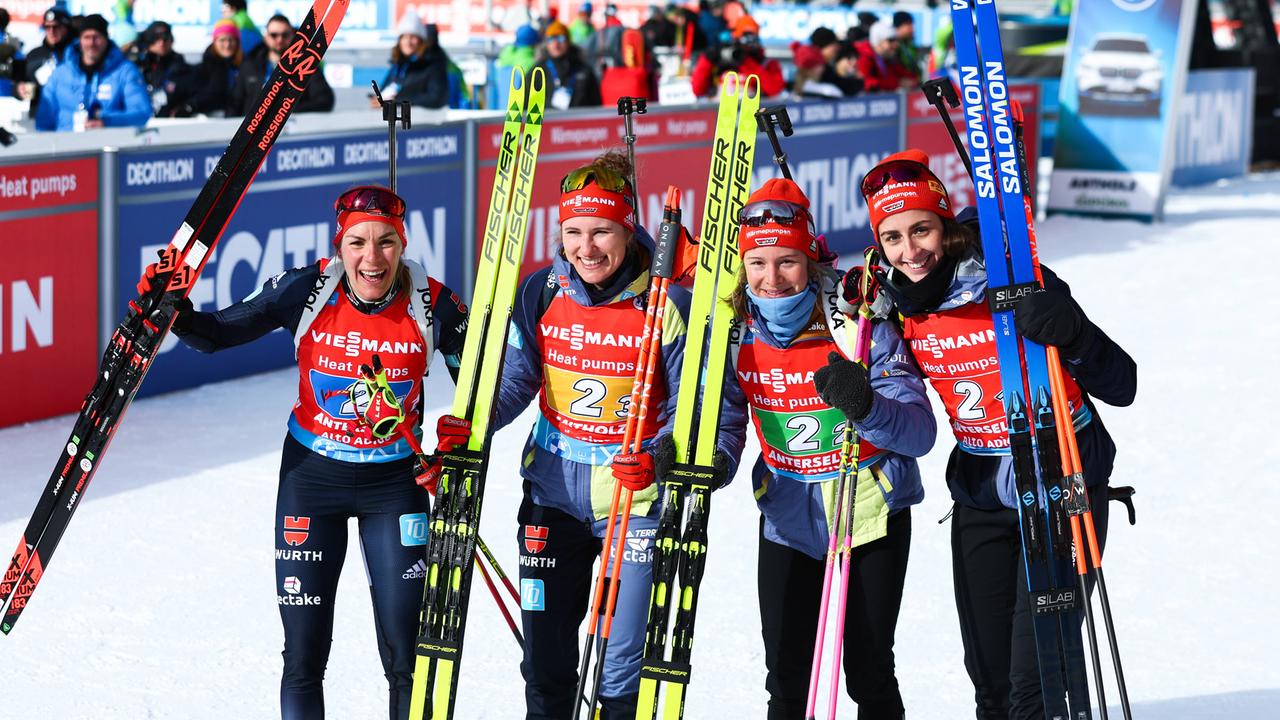 Biathlon-Frauen in neuer Formation Staffel-Dritte | Highlights
