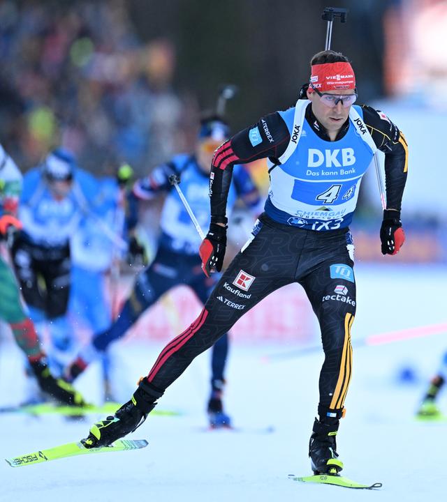 Biathlet Philipp Nawrath bei der Staffel in Ruhpolding