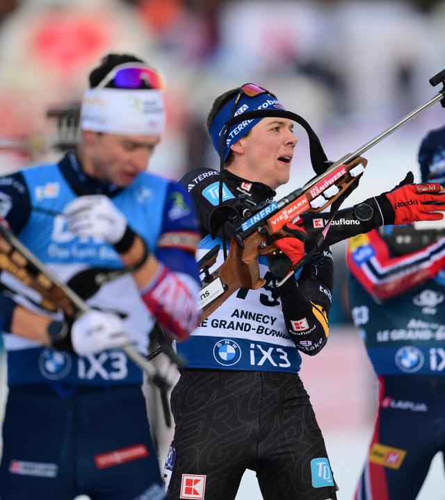 Justus Strelow beim Biathlon Massenstart in Le Grand Bornand