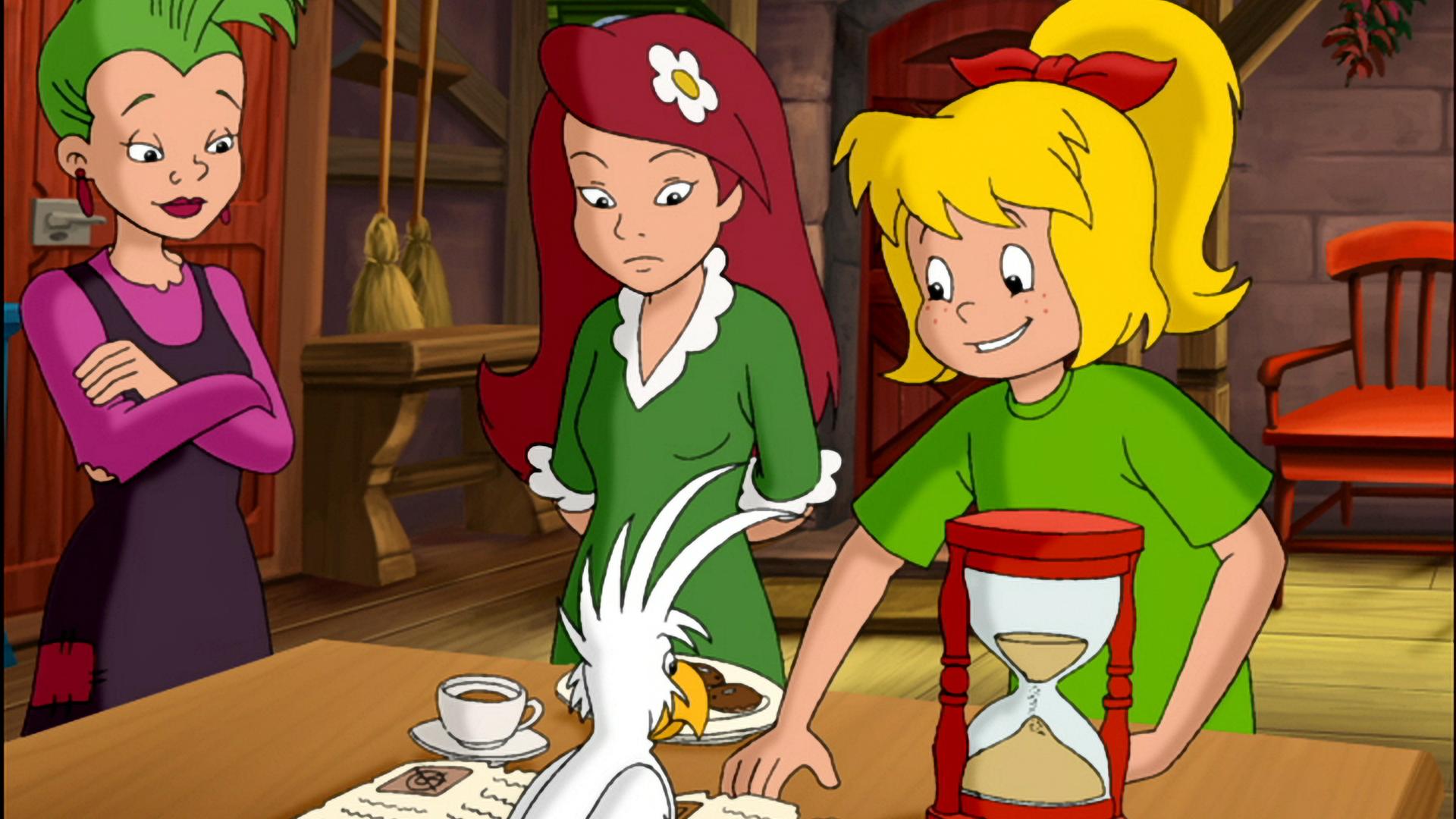 Flauipaui, Bibi und Schubia mit dem weißen Kakadu