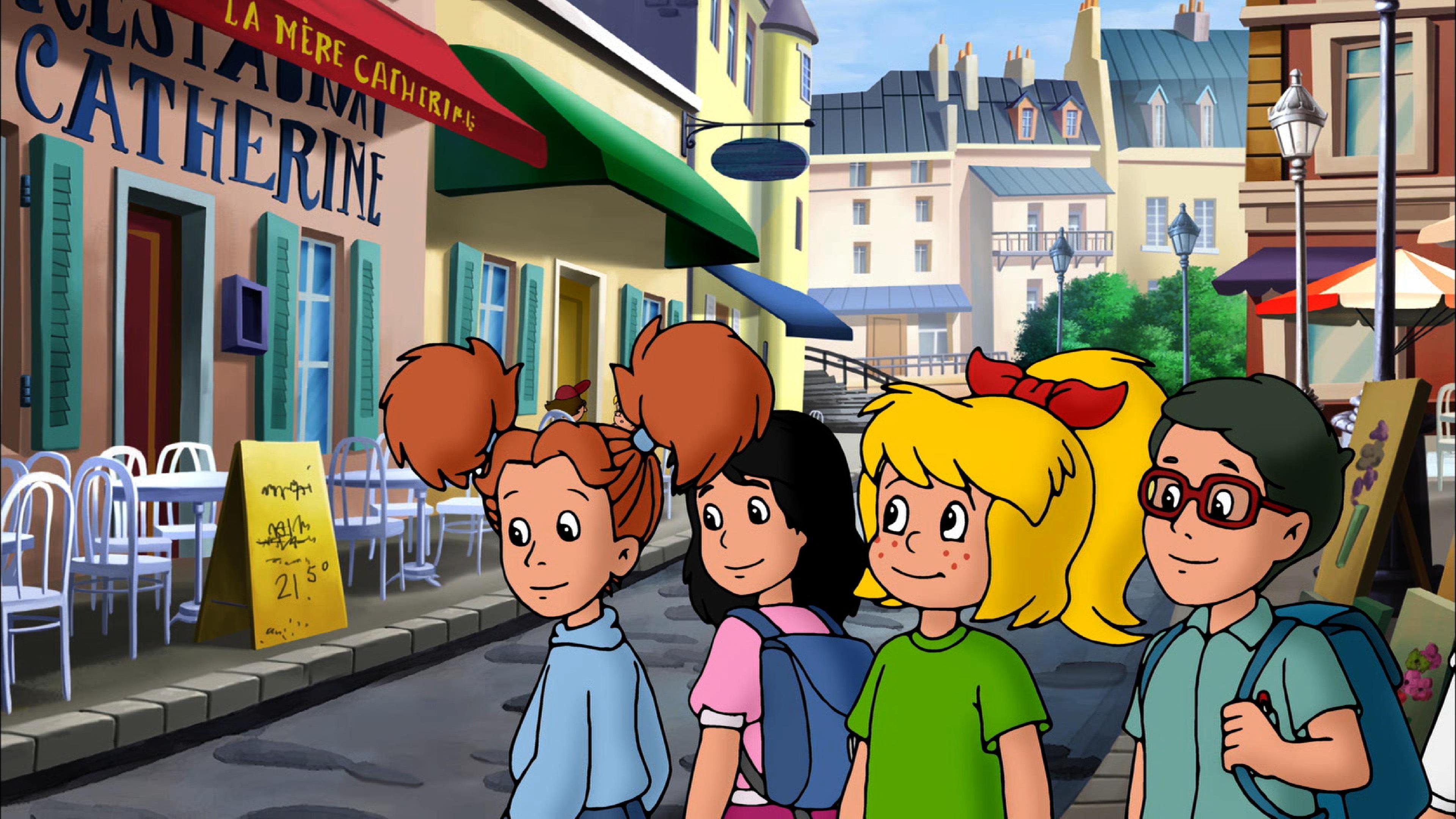 Bibi und drei Klassenkameraden in Paris