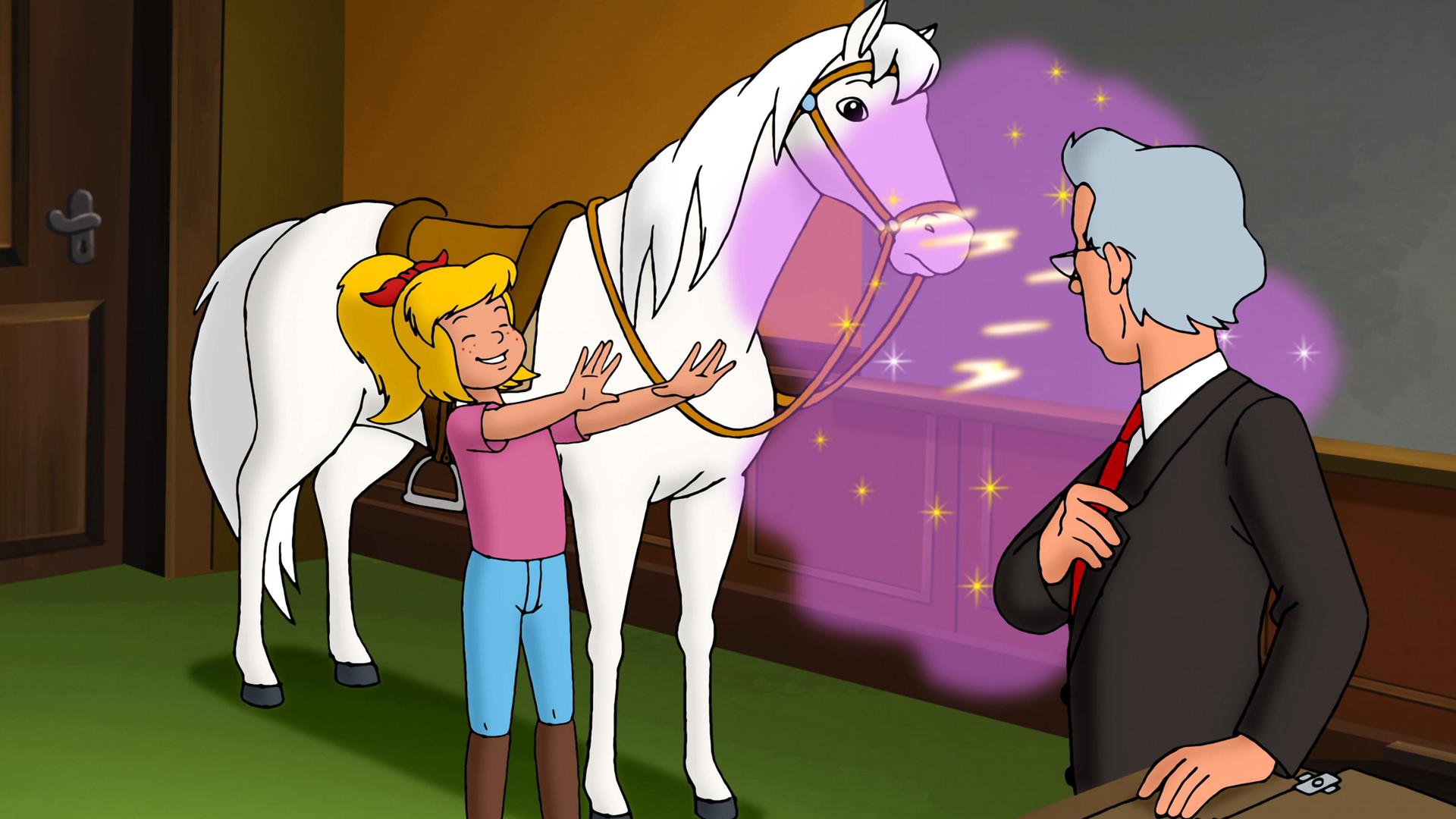 Bibi verhext den Lehrer Krähwinkel.