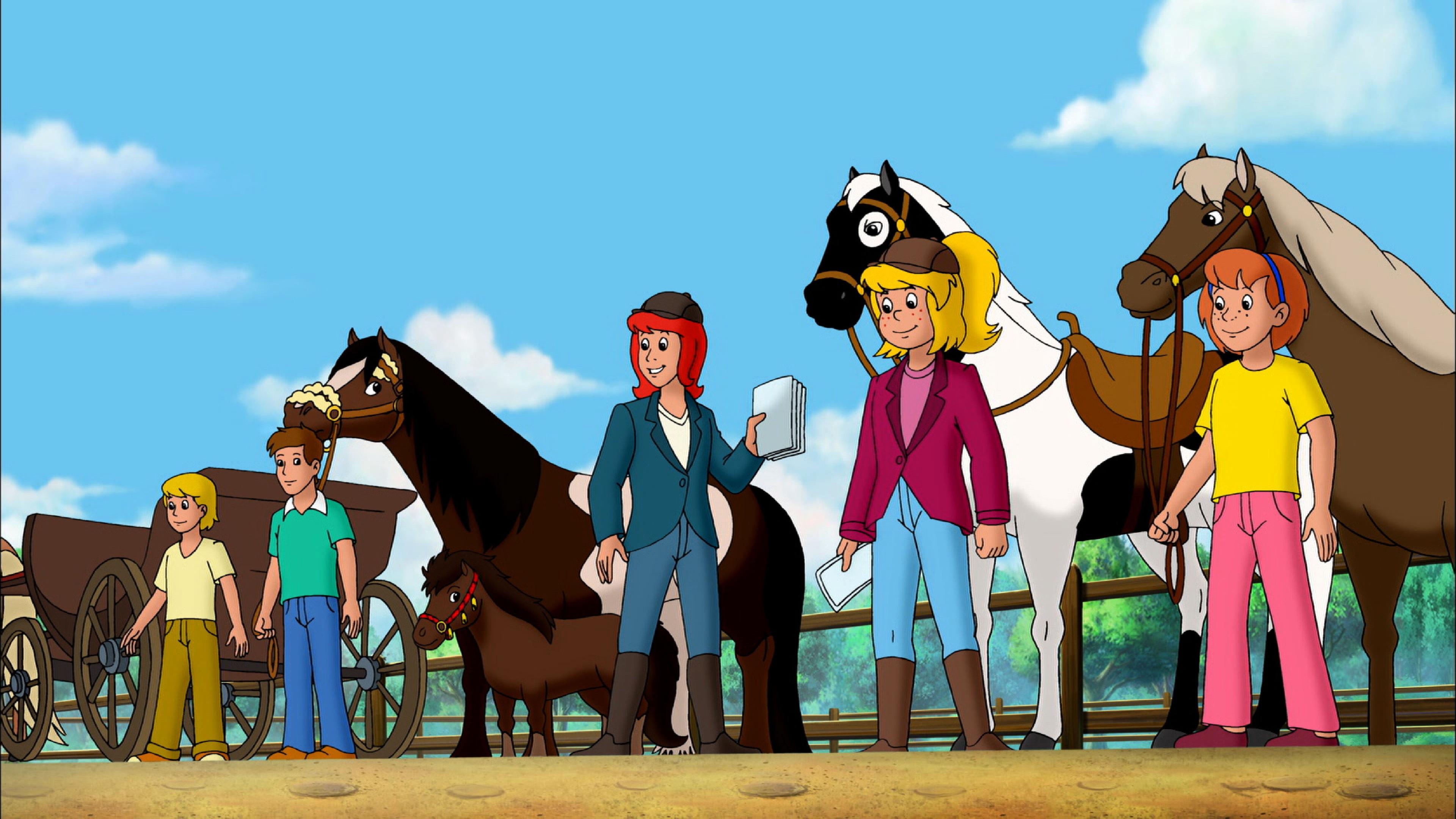 Bibi und Tina mit Pferden beim Quiz