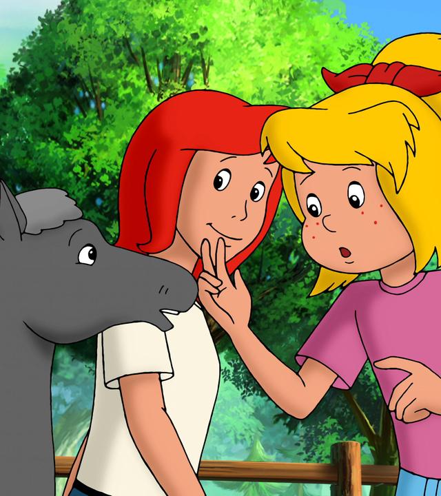Bibi und Tina kümmern sich um das neugeborene Fohlen Felix.