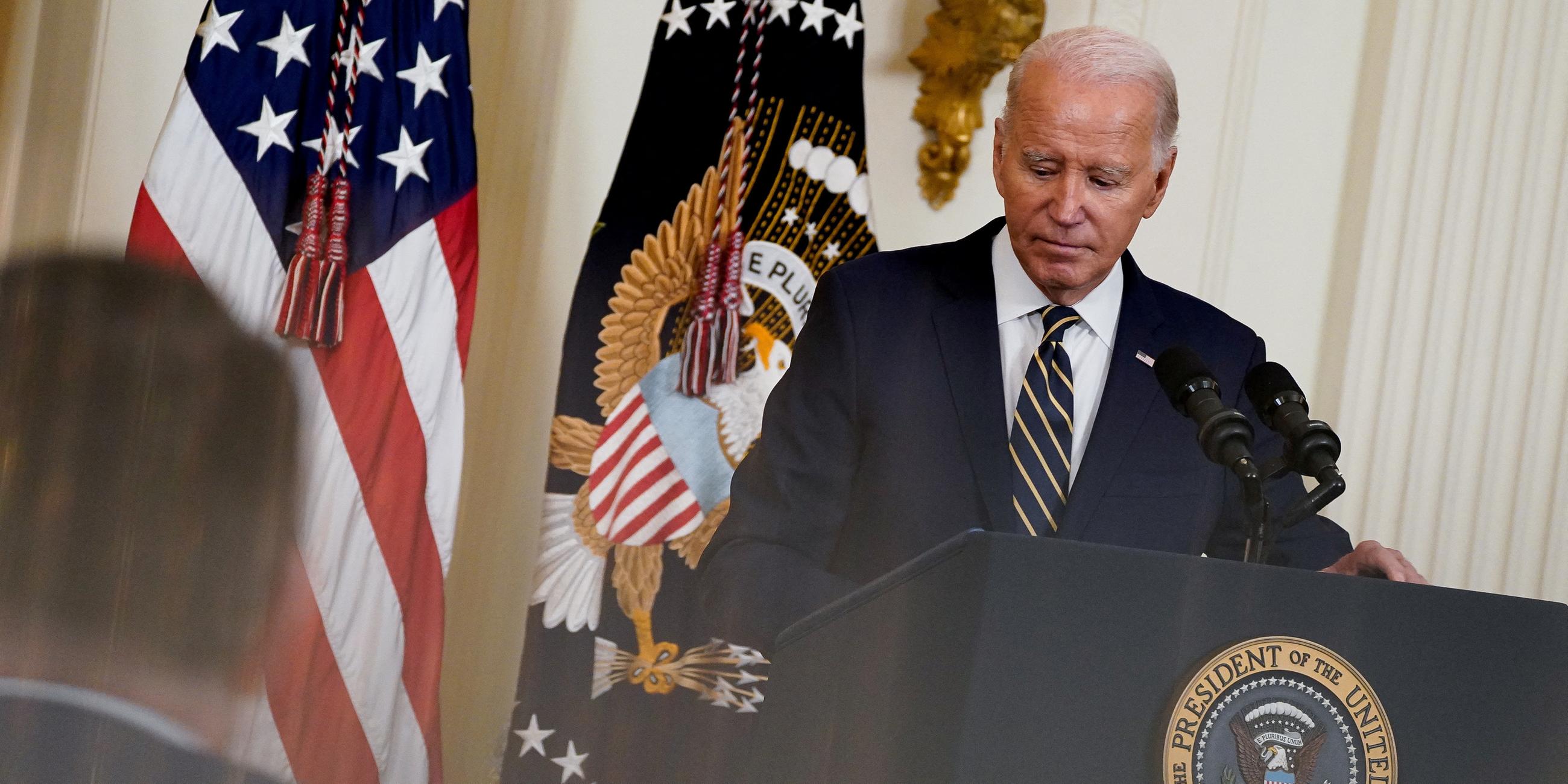 US-Präsident Joe Biden während einer Ansprache im Weißen Haus.