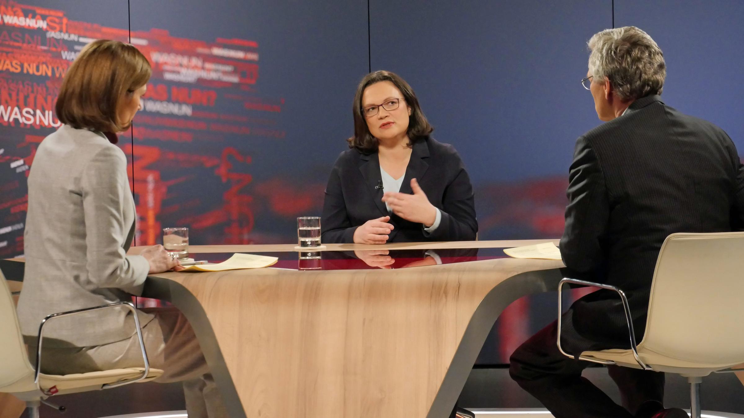 as nun, Frau Nahles - Fragen an die SPD-Fraktionsvorsitzende: Sendung vom 07.02.2018