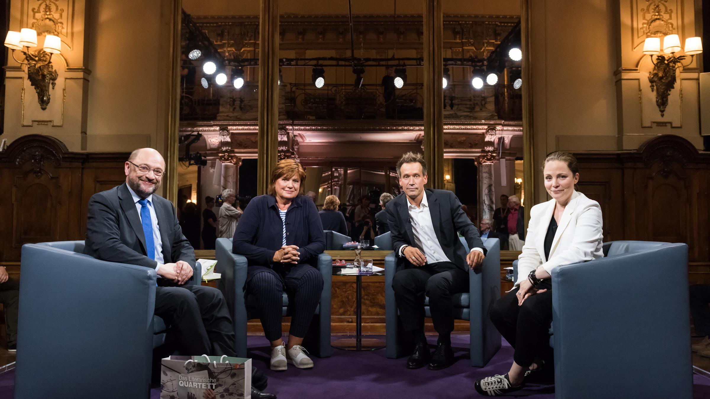 "Das Literarische Quartett": Martin Schulz, Christine Westermann, Volker Weidermann, Thea Dorn