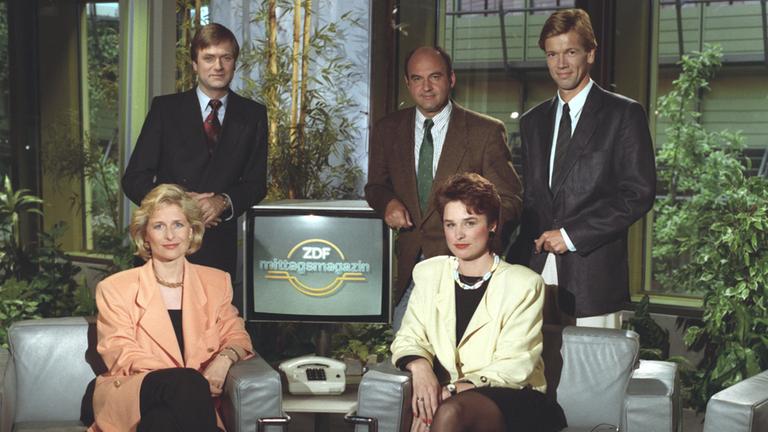 Team ZDF-Mittagsmagazin Juni 1991: Michael Braun, Ekkehard Gahntz, Günther Neufeldt, Martina Ruperti und Susanne Conrad.