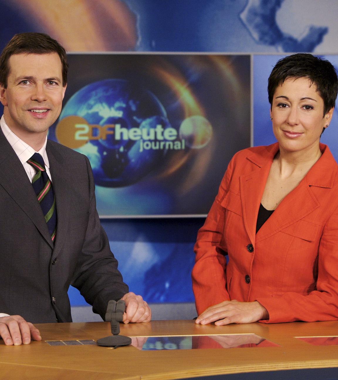 heute-journal: Steffen Seibert und Dunja Hayali 2007 im Studio