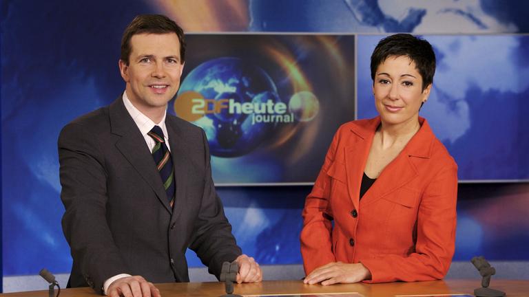 heute-journal: Steffen Seibert und Dunja Hayali 2007 im Studio