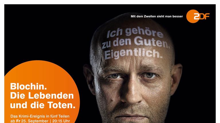 "Blochin - Die Lebenden und die Toten": Anzeigen-/Postkartenmotiv für die Kampagne zur Serie mit dem Gesicht von Jürgen Vogel