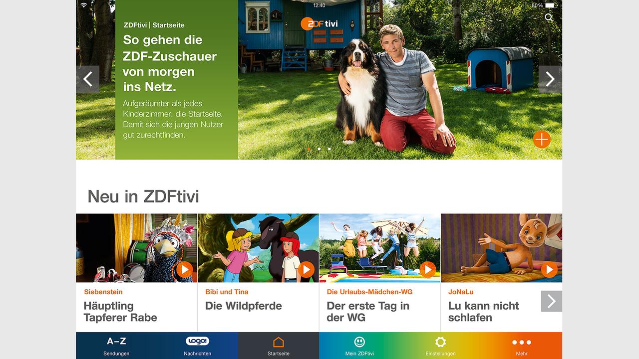 Startseite ZDFtivi-App
