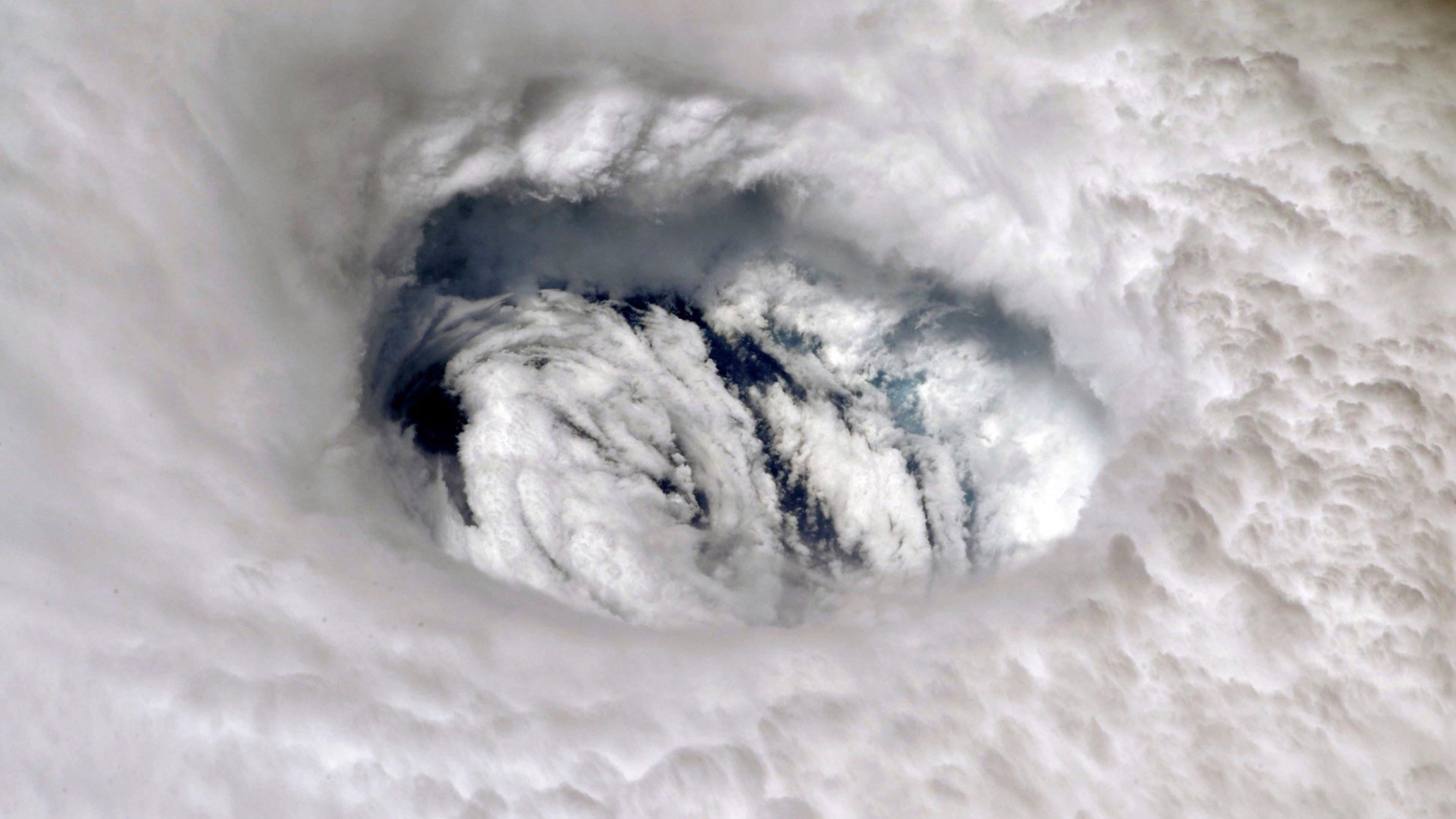 Das Auge des Hurrikans dorian von der Internationalen Raumstation aus, aufgenommen am 02.09.2019 