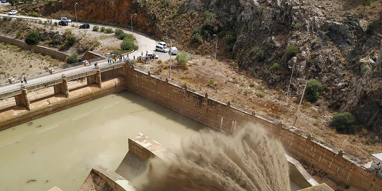 Schweres Unwetter in Spanien am 13.09.2019 der Damm von Santomera bei Murcia