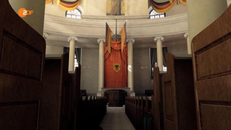 Blick in die Paulskirche, in der die erste Nationalversammlung stattfand.