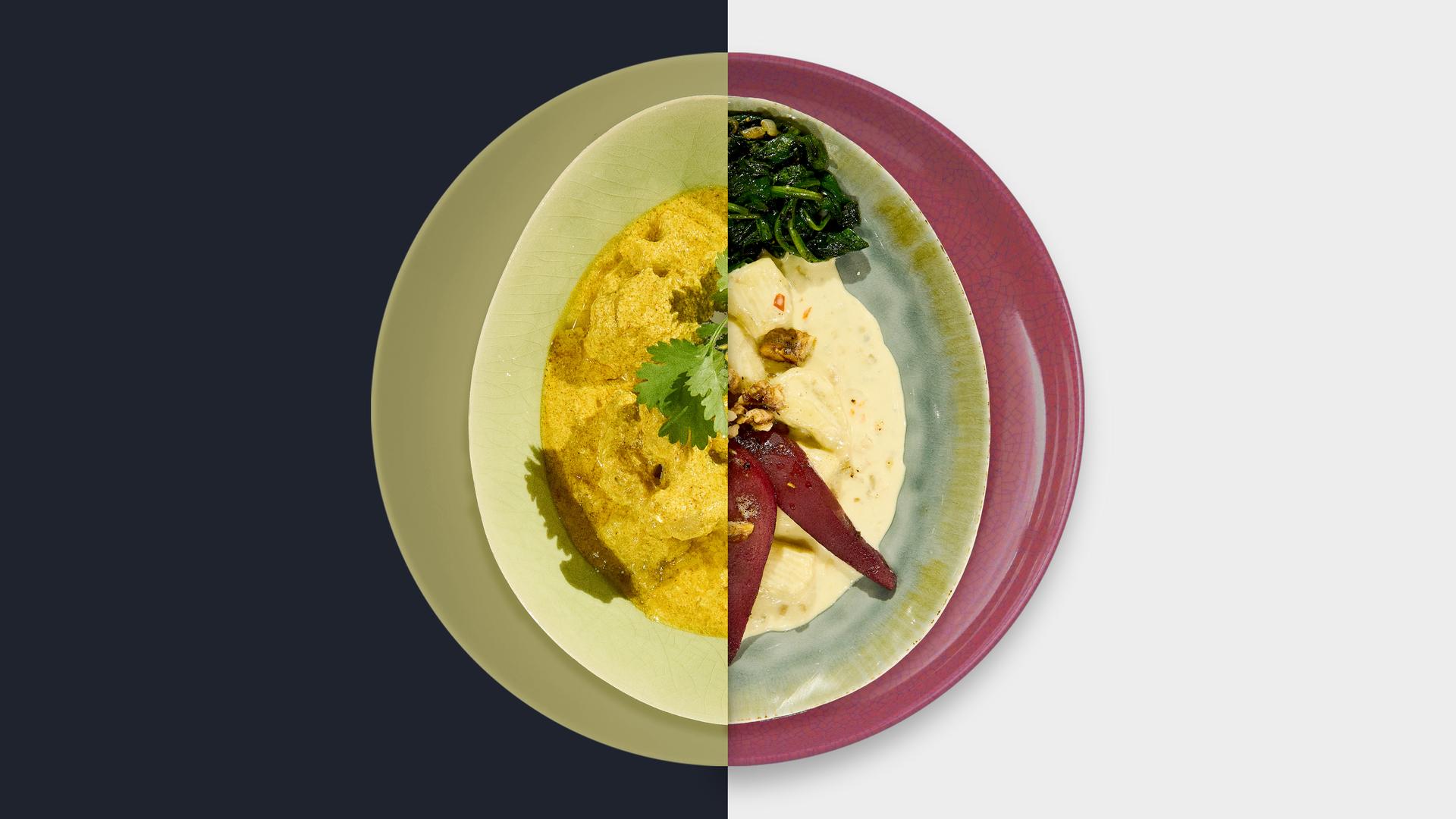 Blumenkohl-Curry vs. Spinat