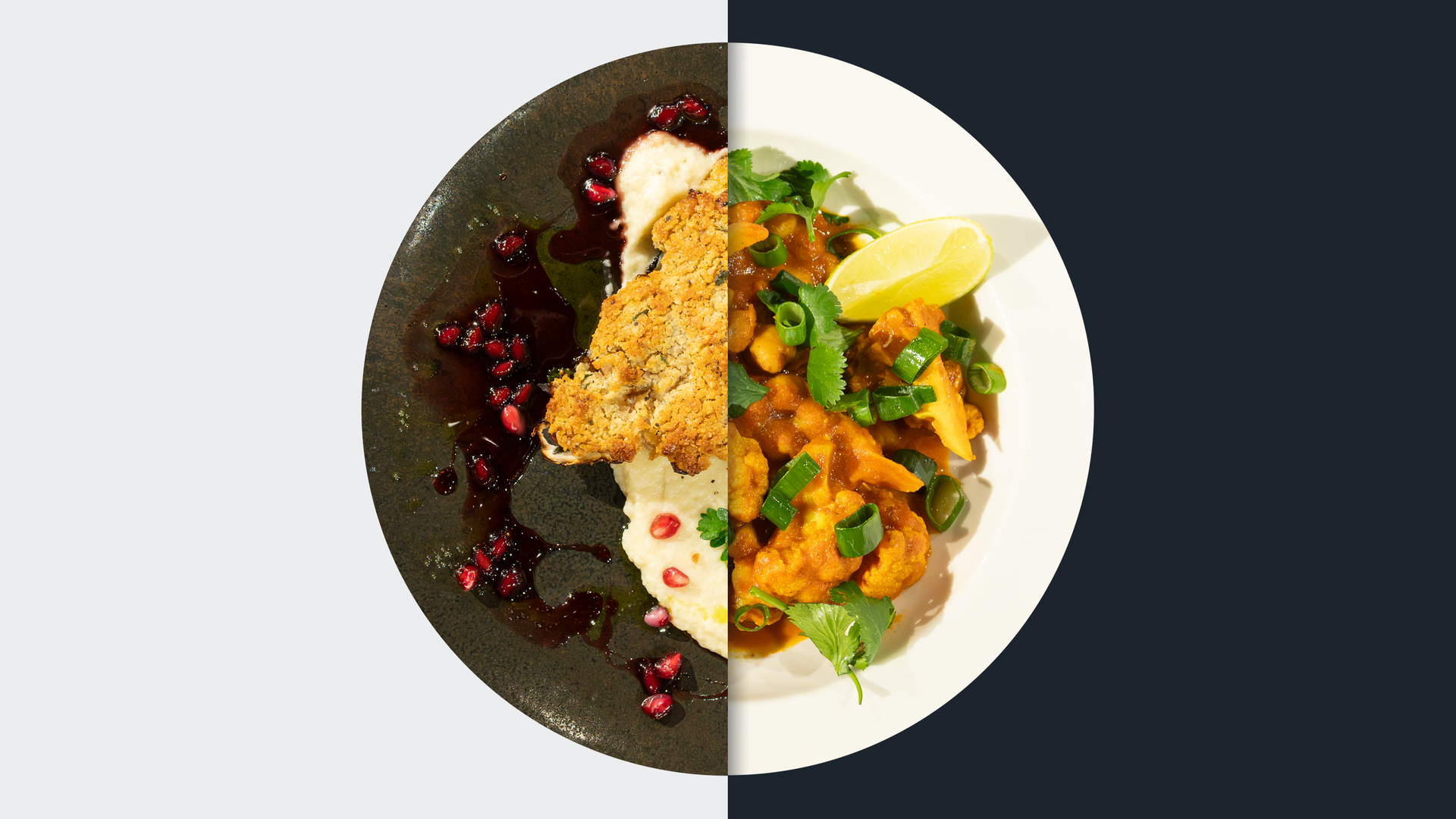 Blumenkohl-Steak vs. Veganes Tikka masala