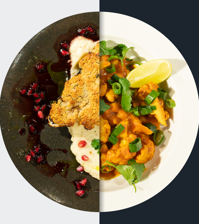 Blumenkohl-Steak vs. Veganes Tikka masala