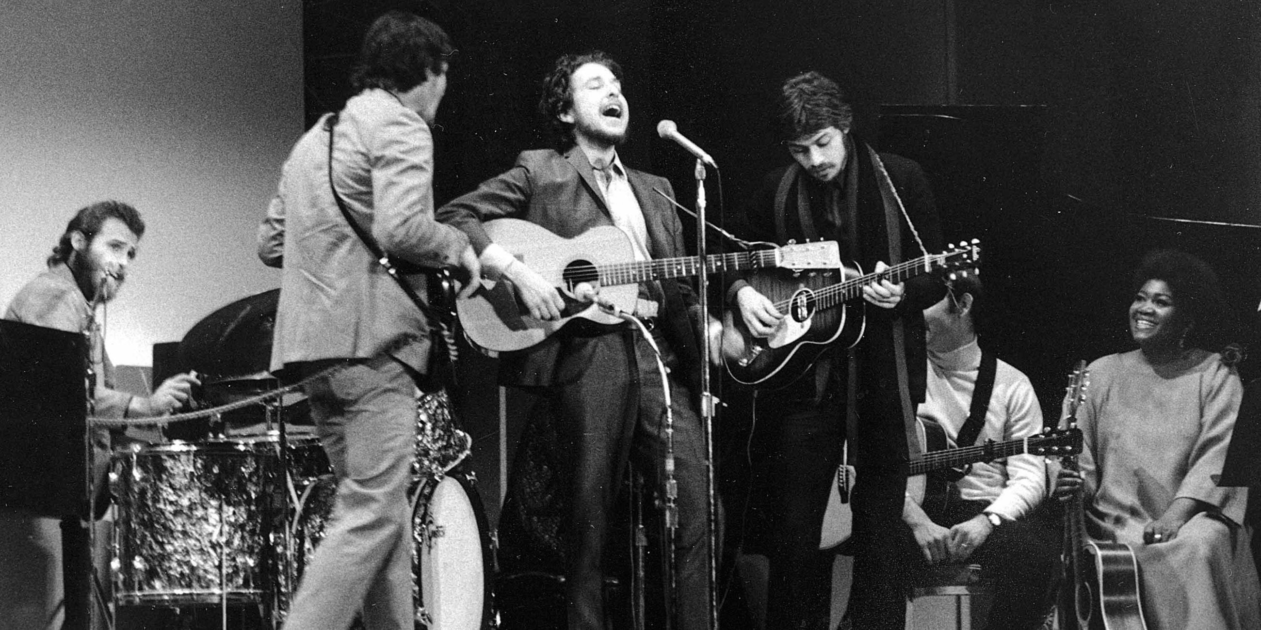 Bob Dylan mit seiner Band "The Band" - 1968 in New York (USA)