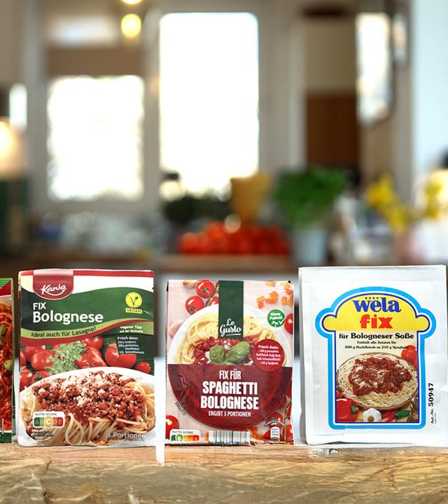 WISO testet sechs Soßenpulver für Spaghetti Bolognese