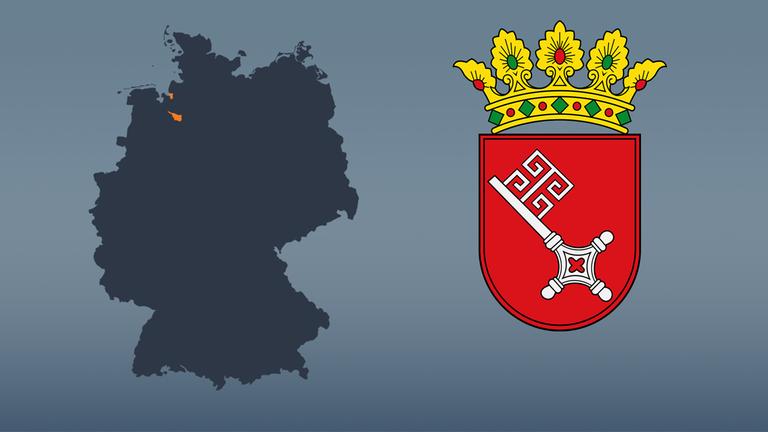 Wahlkreise und Flagge von Bremen