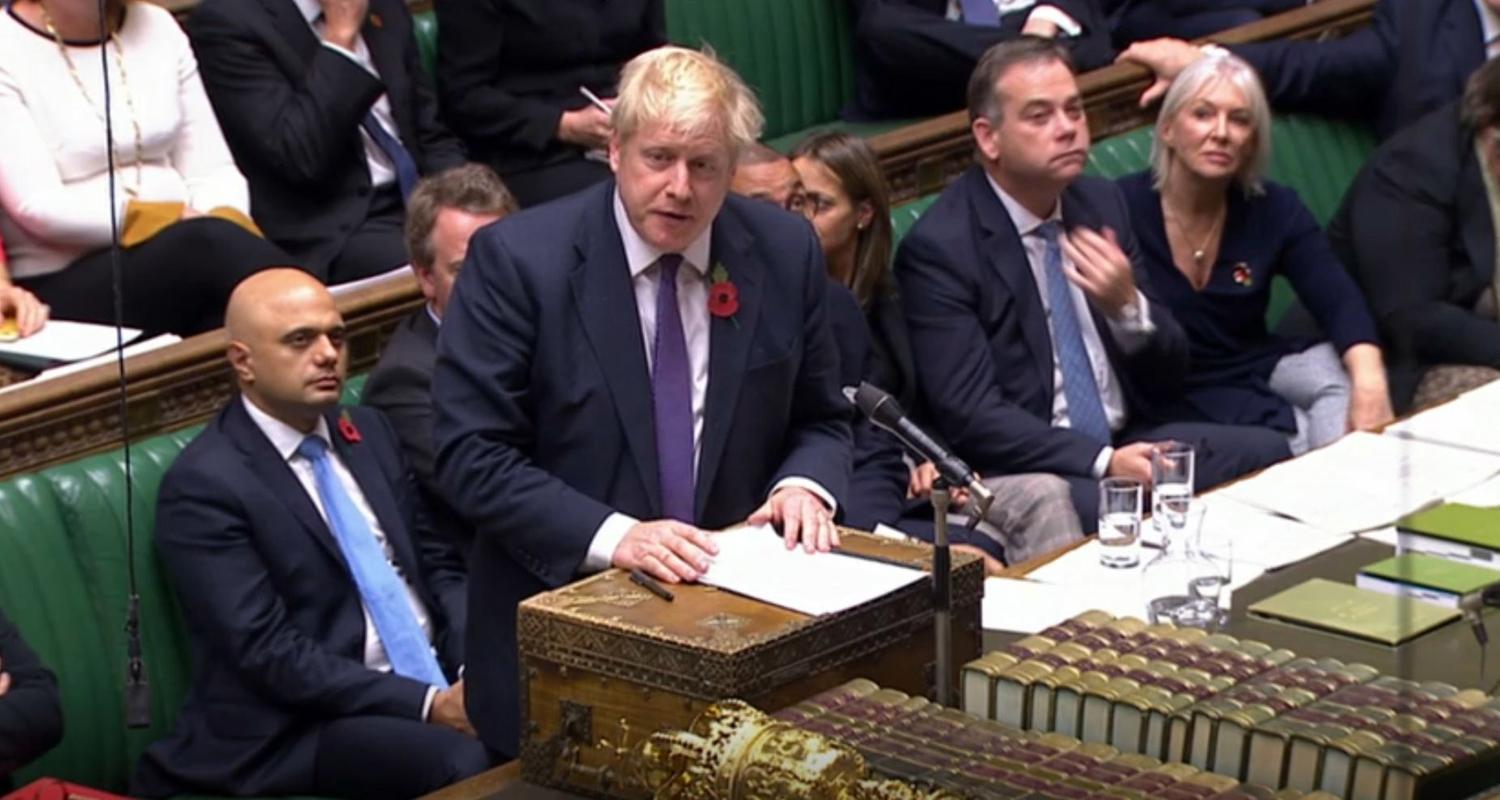 Boris Johnson im britischen Unterhaus am 28.10.2019