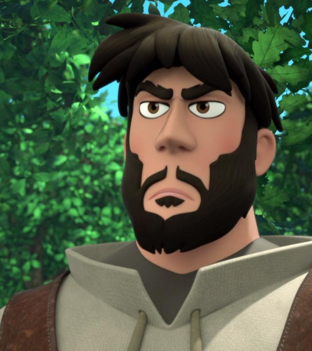 Bruno, der Bärenstarke, blickt starr geradeaus