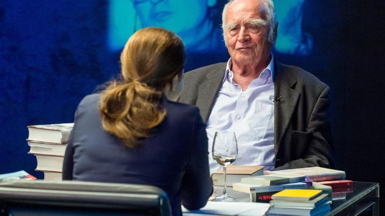 Thea Dorn und Martin Walser.