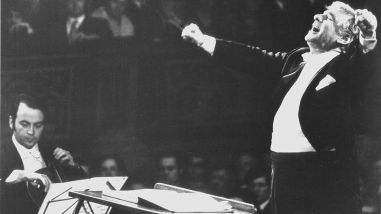 Leonard Bernstein genie�t es zu dirigieren