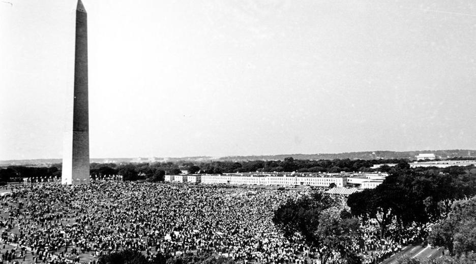 thousands gather at the washington monument grounds on aug. 28, 1963 before marching to the lincoln memorial. (ap photo);aug. 28, 2013 file photo; part of a 10-picture package on the anniversary of martin luther king jr.'s "i have a dream" speech