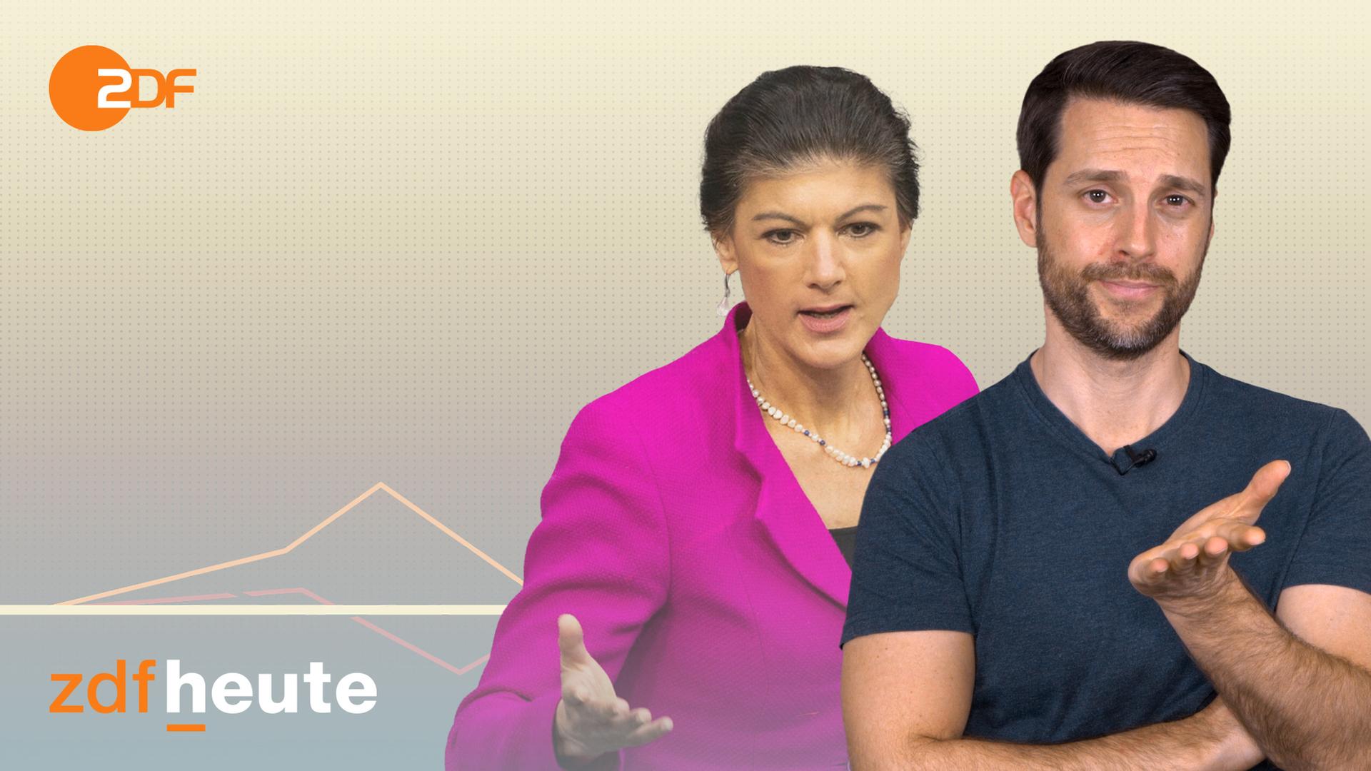 Sahra Wagenknecht neben Mirko Drotschmann