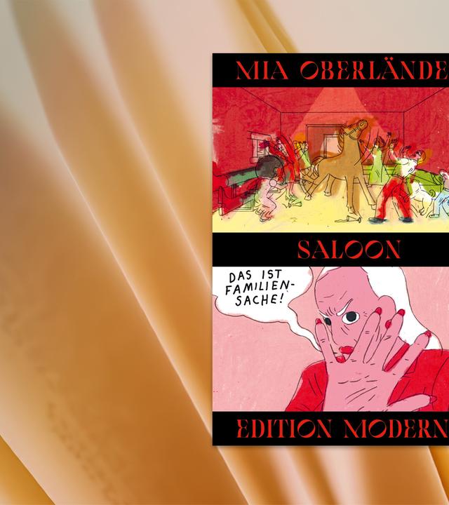 Auf dem Cover des Buches sieht man die Illustration eines Familenfestes und einer älteren Dame.