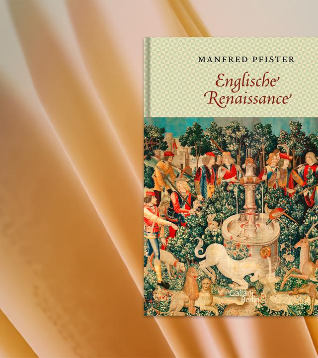 Auf dem Cover des Buche sieht man ein Renaissance-Gemälde, auf dem Tiere und Menschen abgebildet sind, die um einen Brunnen herum stehen.