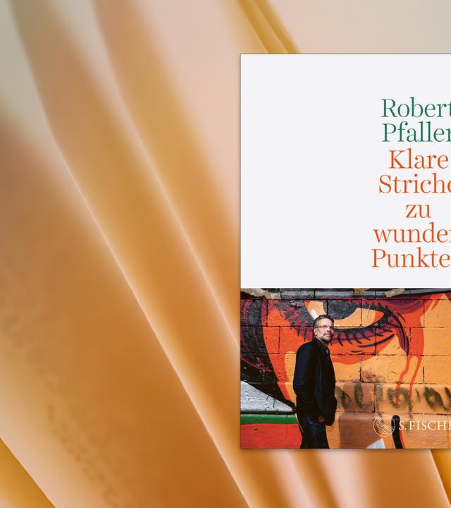 Auf dem Cover des Buches steht auf der oberen Hälfte der Buchtitel vor weißem Hintergrund, und in der unteren Hälfte sieht man das Foto eines älteren Mannes vor einer Graffiti-Wand.
