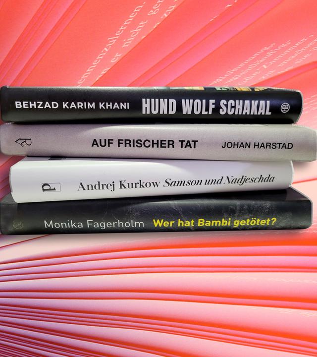 Buchcollage mit vier Büchern