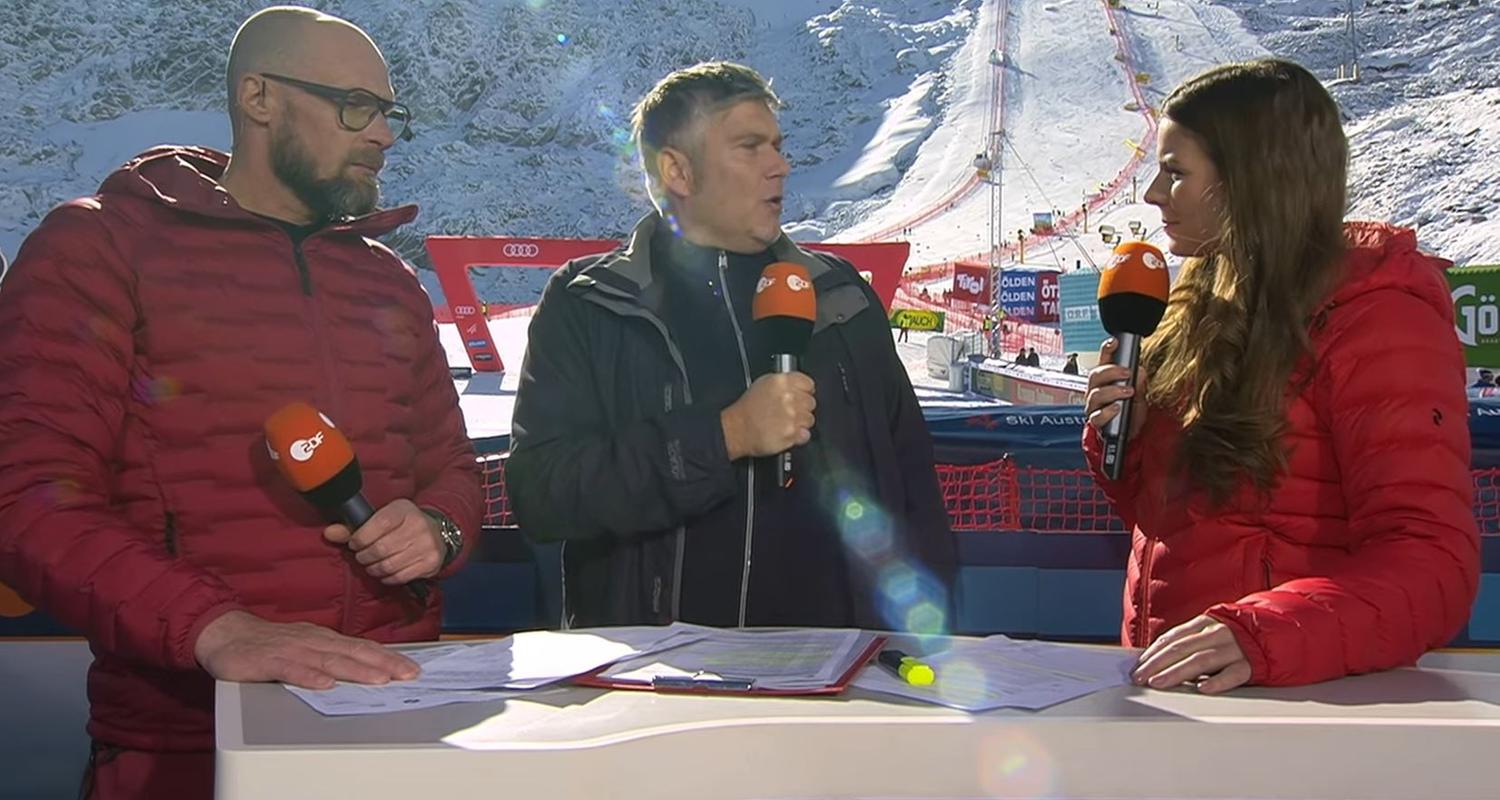 Marco Büchel, Andreas Stamm und Amelie Stiefvatter beim Alpin-Weltcup in Sölden
