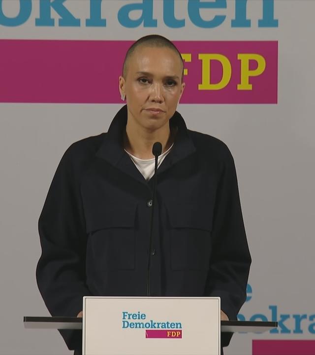FDP-Generalsekretärin Nicole Büttner mit einer Reaktion zur Landtagswahl in Rheinland-Pfalz.
