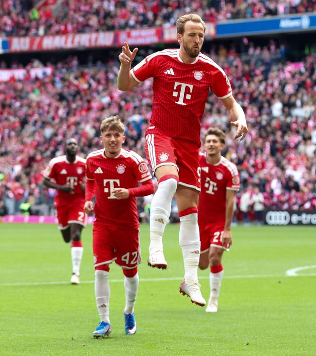 Torjubel von Harry Kane zum 2:0 am 16.05.2026 in München.