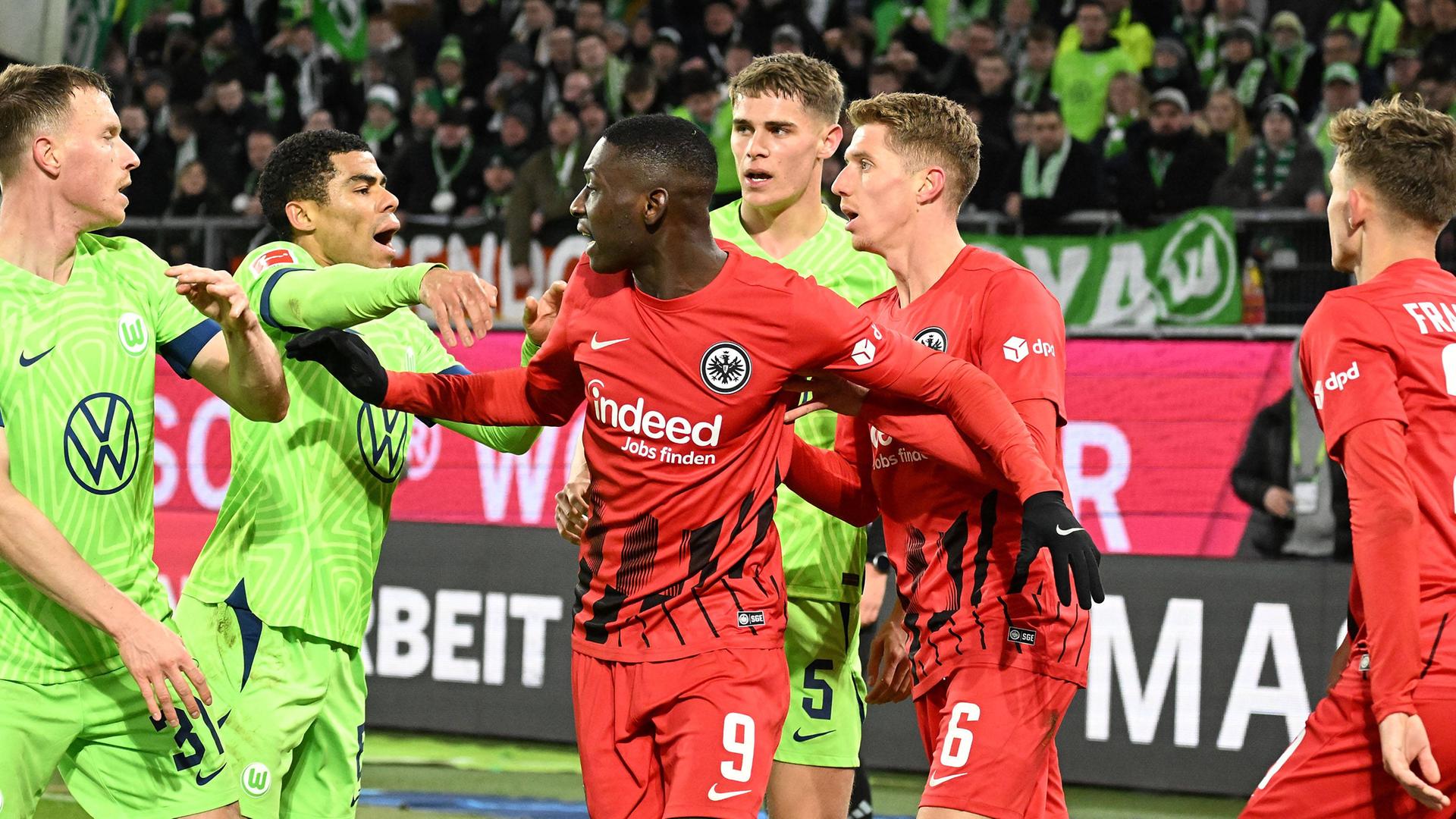 23. Spieltag der Fußball Bundesliga. VfL Wolfsbu gegen Eintracht Frankfurt.