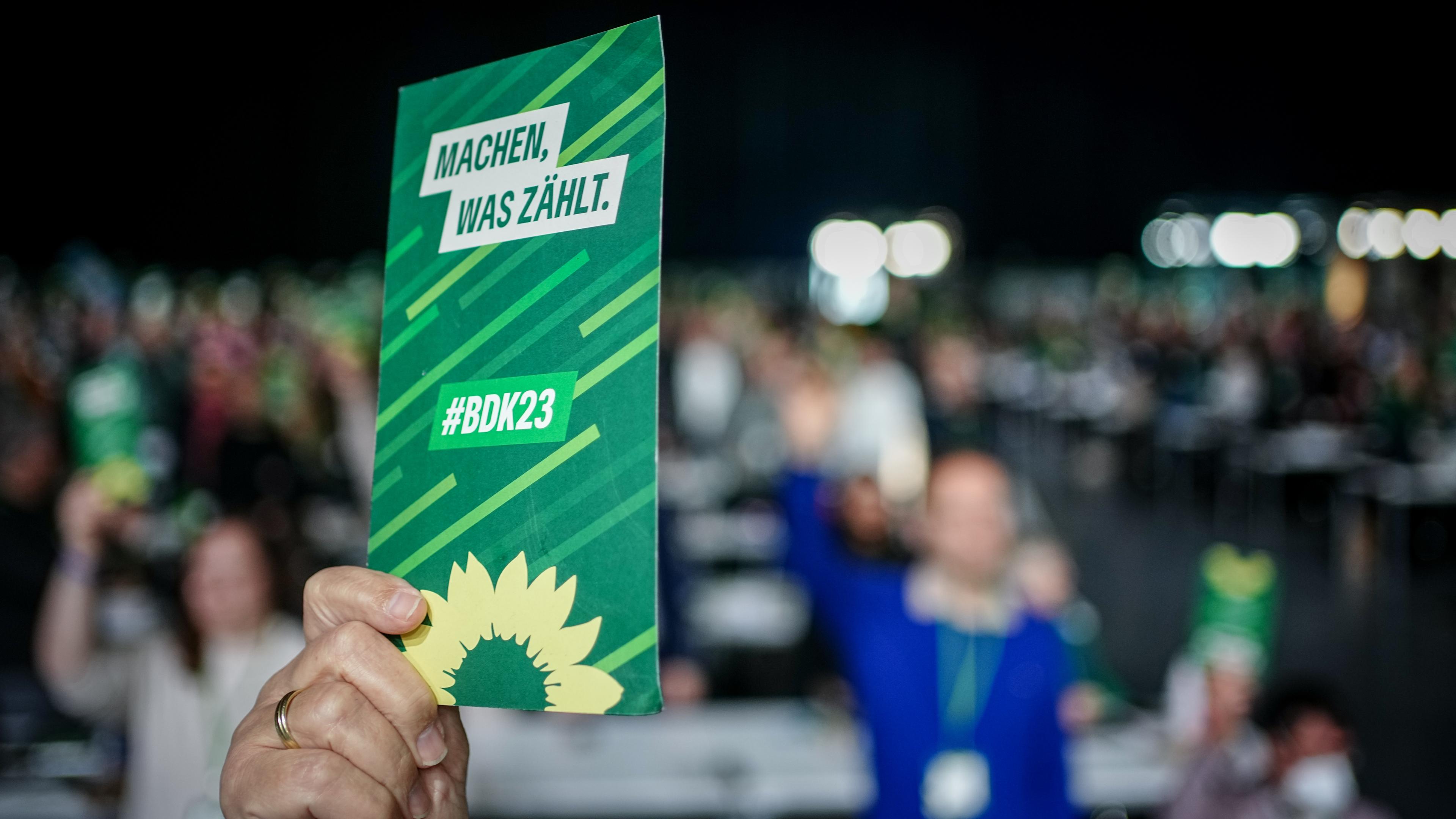 Abstimmungskarte während des Bundesparteitags der Grünen